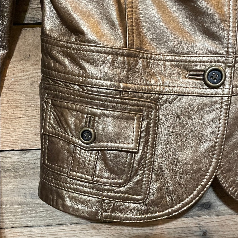 Cache Metallic Leather Jacket - image 5